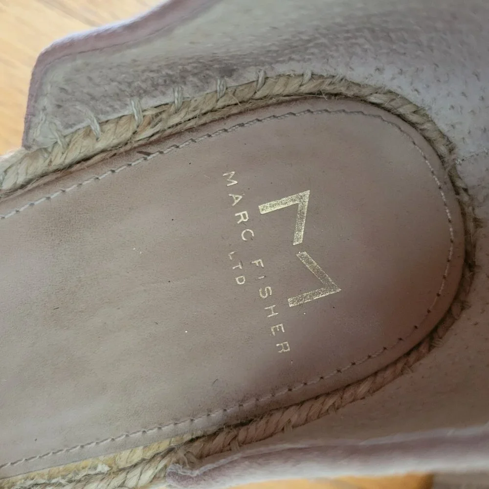 Marc‎ Fisher 9.5 Suede Leather Espadrille Platform Wedge Sandals Alida
